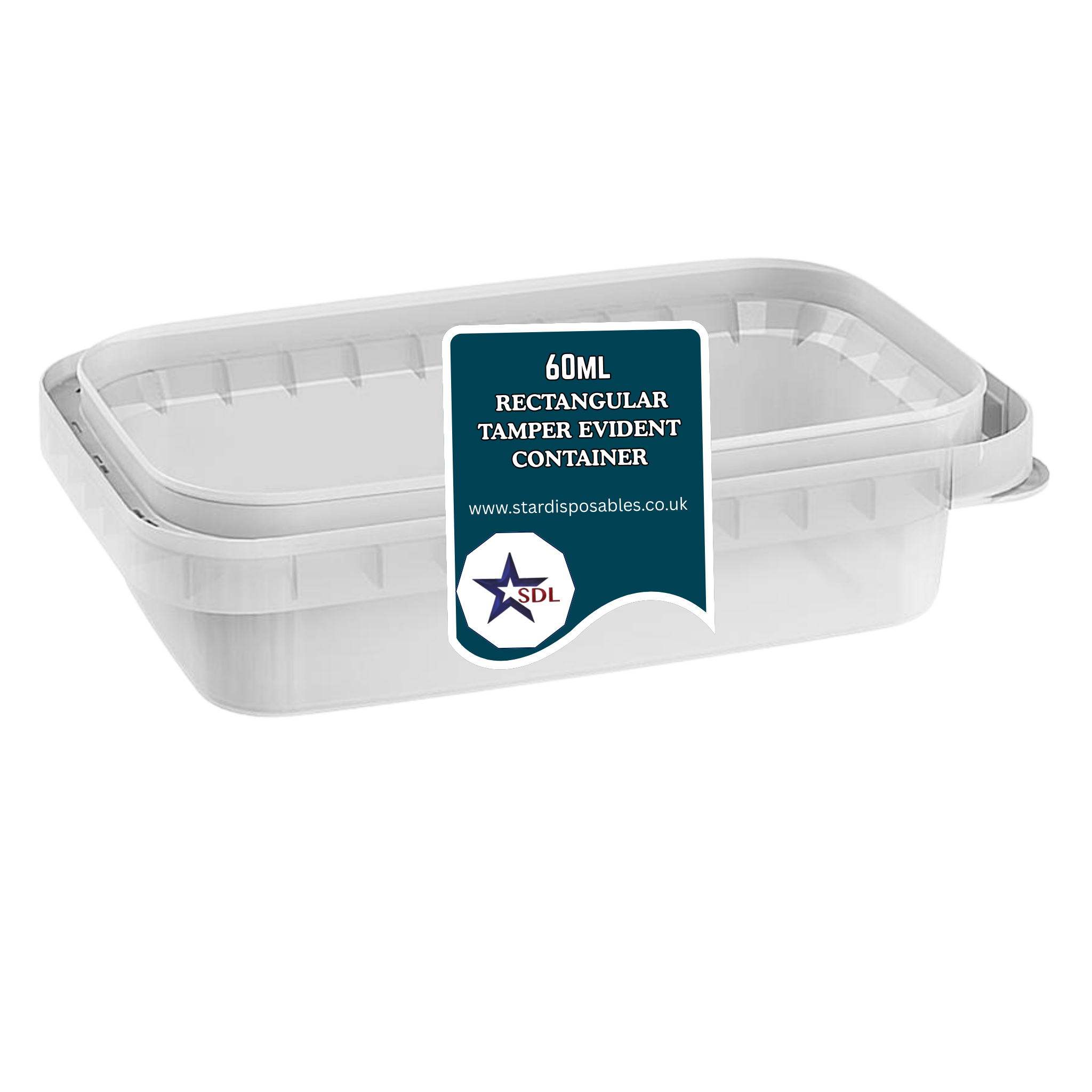 60ML RECTANGULAR TAMPER  EVIDENT CONTAINER