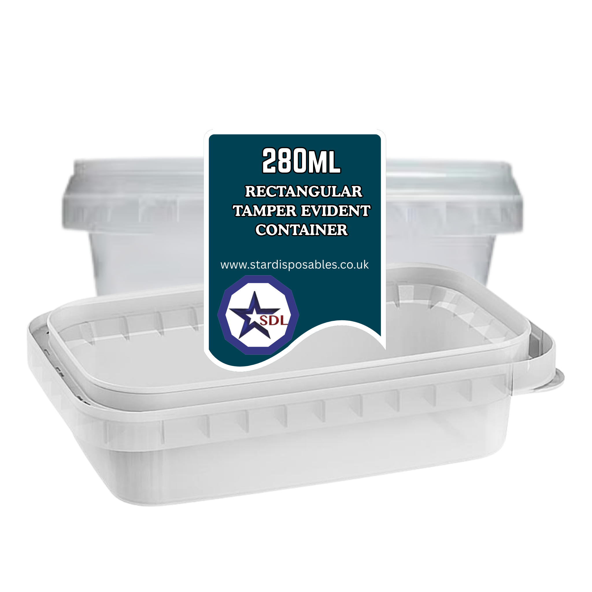280ML RECTANGULAR TAMPER EVIDENT CONTAINER